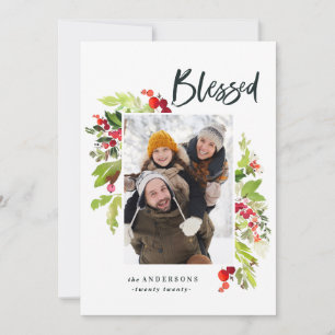 Bladfärgad blommigt och bladfärgad julmassa julkort