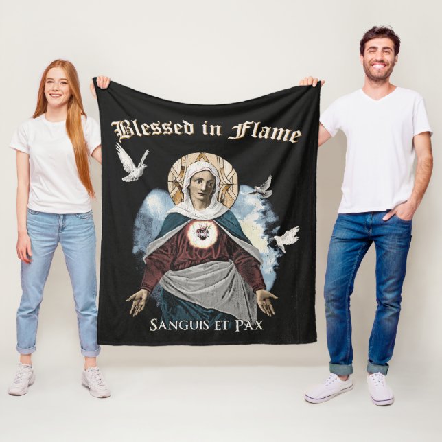 Bladfärgad i Flame - gotisk design Fleecefilt (På plats)