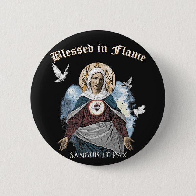 Bladfärgad i Flame - gotisk design Knapp (Framsida)