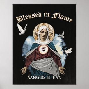 Bladfärgad i Flame - gotisk design Poster