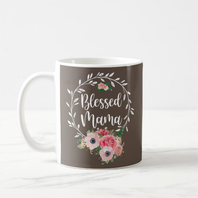 Bladfärgad Mamma, blomdekorfärg funn  Kaffemugg (Vänster)