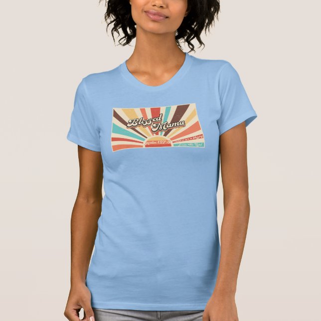 Bladfärgad Mamma Retro Sunset T-Shirt (Framsida)