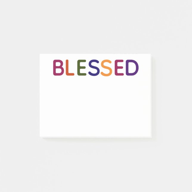 Bladfärgad multifärgad 4 x 3 post-it block (Framsida)