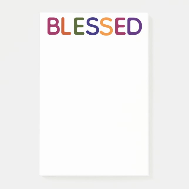 Bladfärgad multifärgad 4 x 6 post-it block (Framsida)