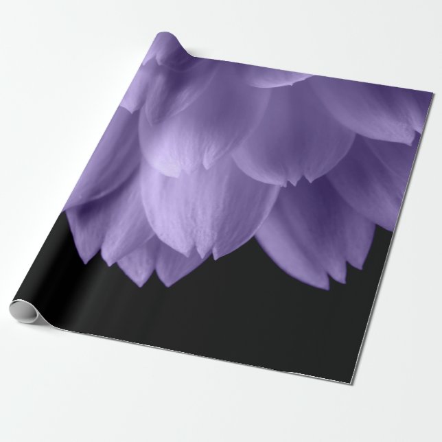 Bladfärgad ultraviolett lila-blommor presentpapper (Utrullad)