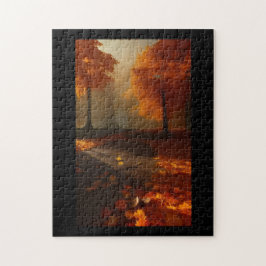 Bladfil (Fall foliage orange golden löv) genom Pussel