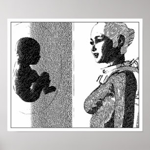 Bladflicka och baby poster