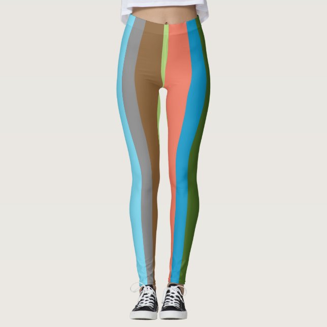 Bladformade baljväxter från Warm färg Leggings (Framsida)