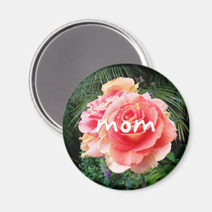 Bladfoto med fetstil för rosa ros-skript i mamma magnet