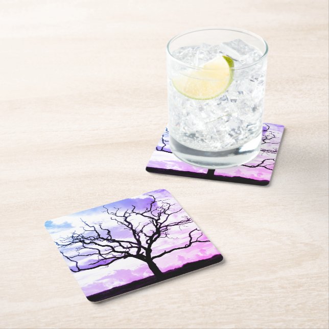 Bladfri Träd Underlägg Papper Kvadrat (Insitu)