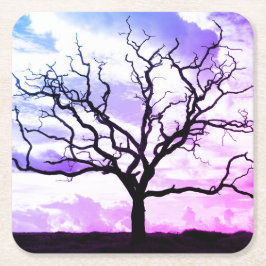 Bladfri Träd Underlägg Papper Kvadrat