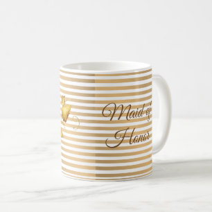 Bladguldet på guld görar randig maid of honor kaffemugg