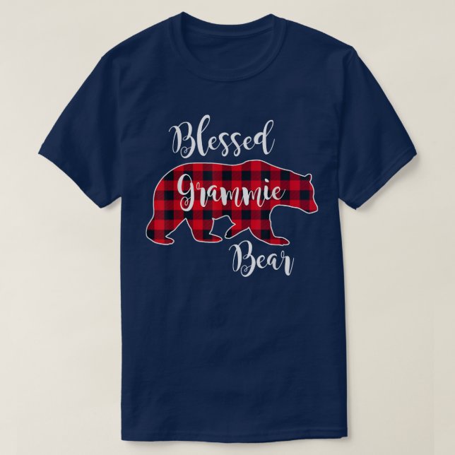 Bladgummi Bear Red Buffalo Check Play Grand T Shirt (Design framsida)