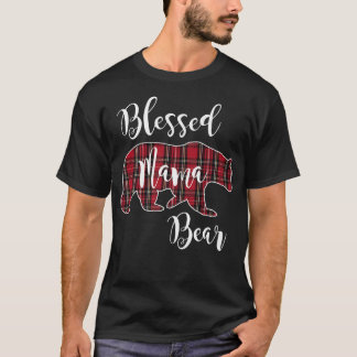 Bladhaltig Mamma Bear Red Tartan Play Mönster Mamm T Shirt