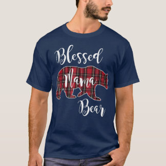 Bladhaltig Mamma Bear Red Tartan Play Mönster Mamm T Shirt