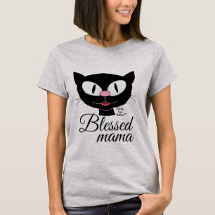 Bladhaltig mamma leende Tecknad Katt Kvinnor T Shi T Shirt