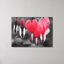 Bladhorter Blommor: Röda Färg Stänk Canvastryck