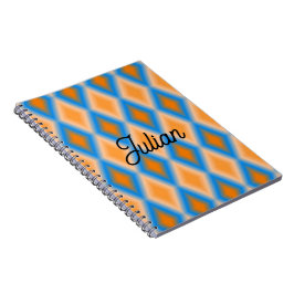 Blådiamantformer av monogramövertoning, orange anteckningsbok