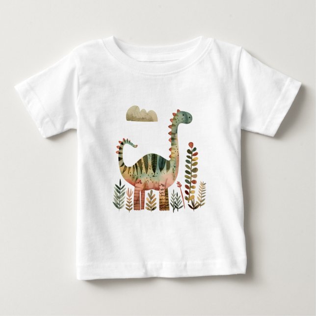 Bladig Dino-scen – Söt dinosaurie-tröja för barn T Shirt (Framsida)