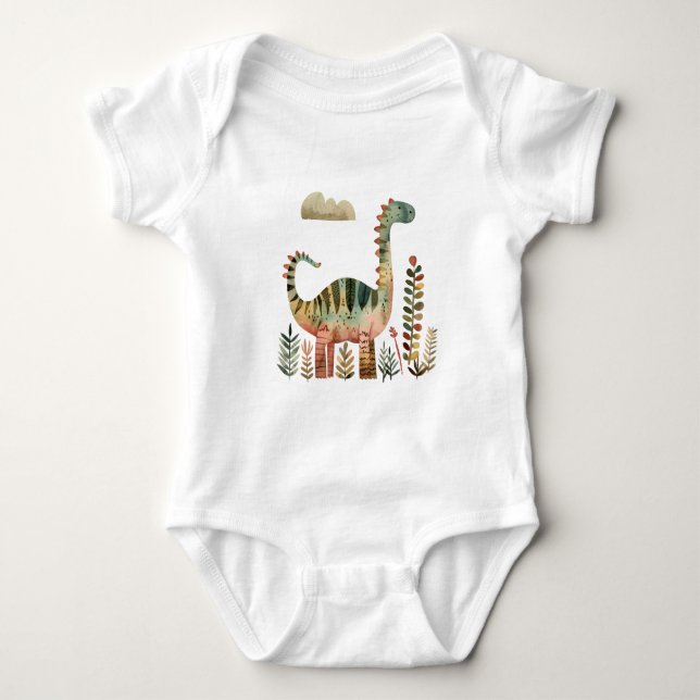 Bladig Dino-scen – Söt dinosaurie-tröja för barn T Shirt (Framsida)