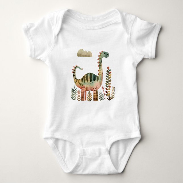 Bladig Dino-scen – Söt dinosaurie-tröja för barn T Shirt (Framsida)