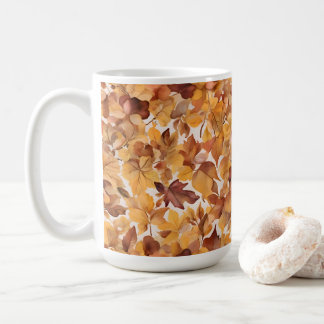 Bladiga nyanser av färgmönsterdesign kaffemugg