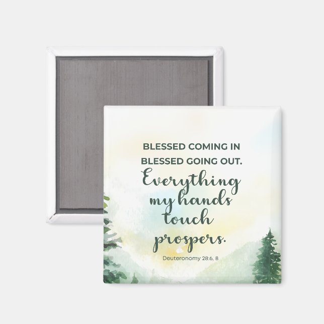 Bladingång, gå ut bibelns vattenfärg magnet (Front/Back)