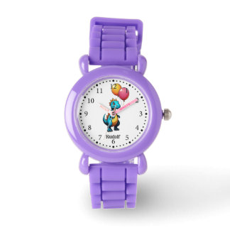 Blådinosaurier med ballonger armbandsur