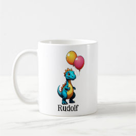 Blådinosaurier med ballonger kaffemugg