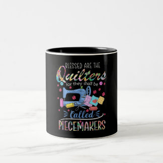 Bladkiltrar Piecemakers Quilings Sewing Gift Två-Tonad Mugg
