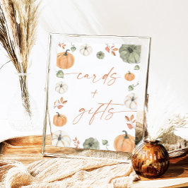 Bladkort för babyskor och presentkort, Pumpkin Poster