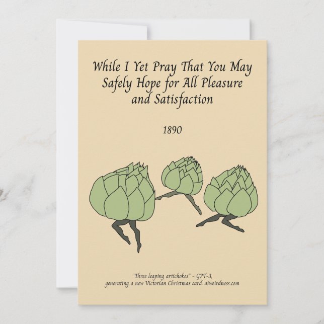 Bladkronärtskockor AI-genererad victoriansk helgda Julkort (Framsida)