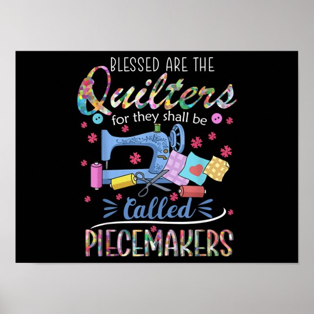Bladkvartsparter Piecemakers Quilting Sewing Gift Poster (Framsidan)
