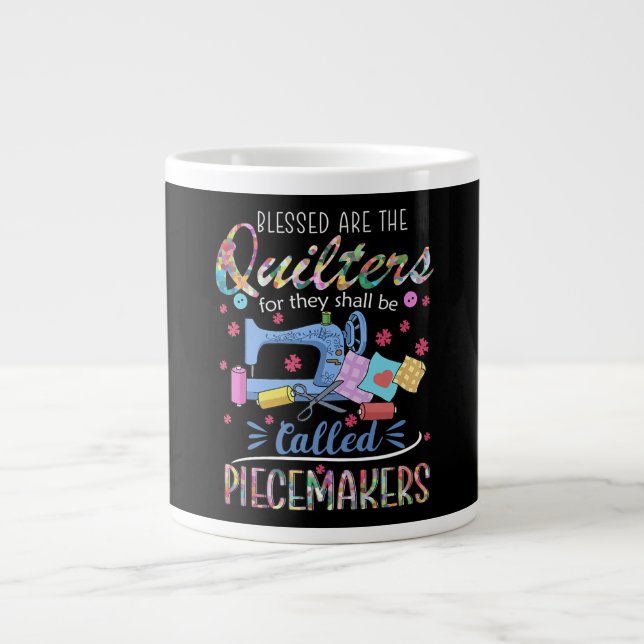 Bladkvartsparter Piecemakers Quilting Sewing Ideas Jumbo Mugg (Framsidan)