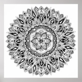 Bladmandala helig geometrifrö för liv poster