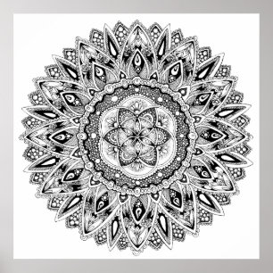 Bladmandala helig geometrifrö för liv poster