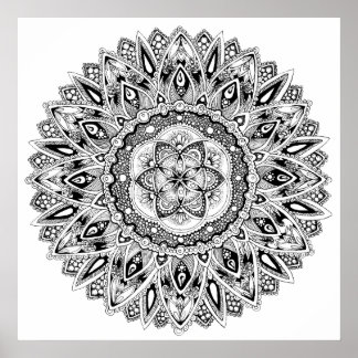 Bladmandala helig geometrifrö för liv poster