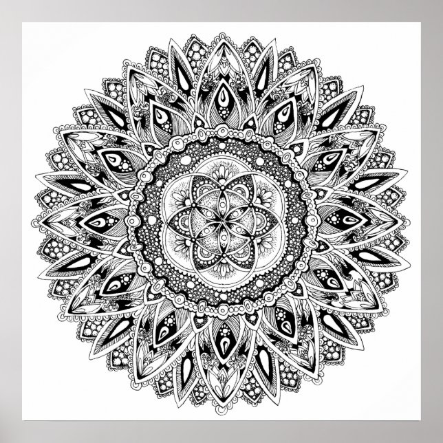 Bladmandala helig geometrifrö för liv poster (Framsidan)