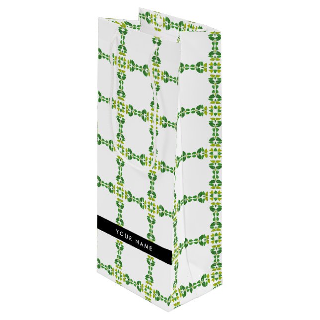 Bladmönster, Gröna blad, Ditt namn (Framsidan Vinklad)