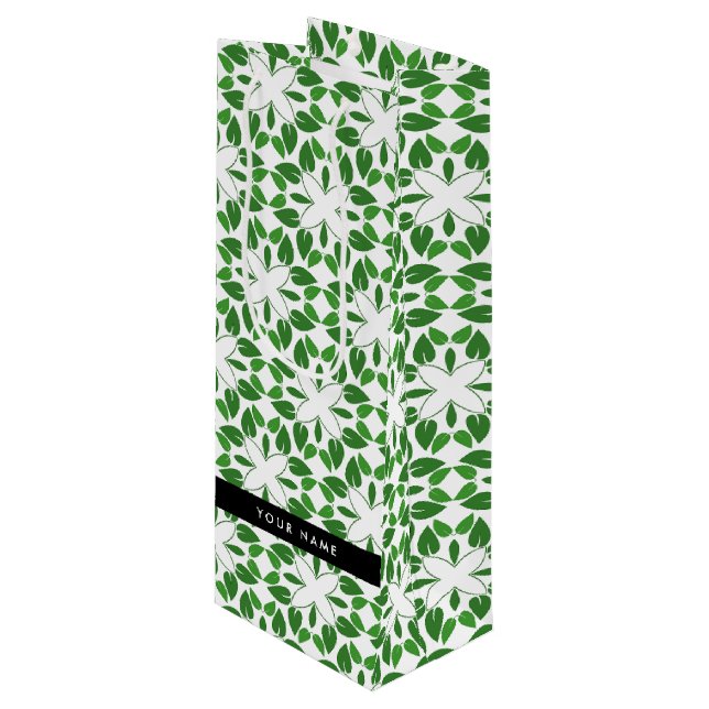 Bladmönster, Gröna blad, Ditt namn (Framsidan Vinklad)