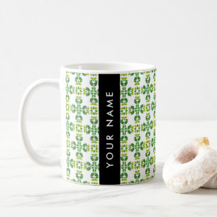 Bladmönster, Gröna blad, Ditt namn Kaffemugg