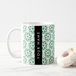 Bladmönster, Gröna blad, Ditt namn Kaffemugg