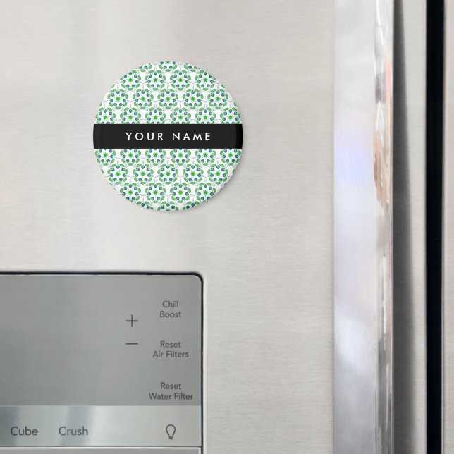 Bladmönster, Gröna blad, Ditt Namn Magnet (In Situ (Fridge))