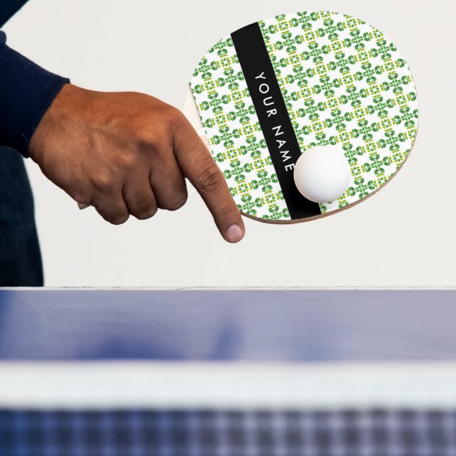Bladmönster, Gröna blad, Ditt namn Pingisracket (Insitu)