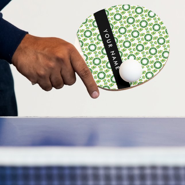Bladmönster, Gröna blad, Ditt namn Pingisracket (Insitu)