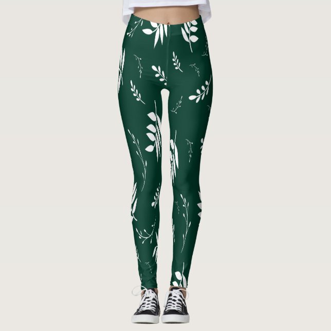 bladmönster leggings (Framsida)