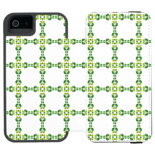 Bladmönster, Mönster av blad, Gröna blad Incipio iPhone Wallet Skal (Folio Öppen)