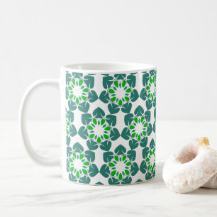 Bladmönster, Mönster av blad, Gröna blad Kaffemugg