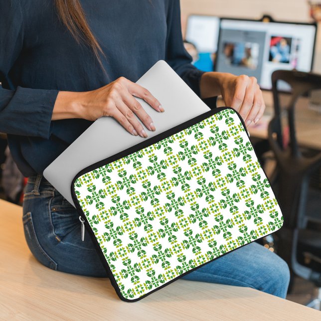 Bladmönster, Mönster av blad, Gröna blad Laptop Fodral (Skapare uppladdad)