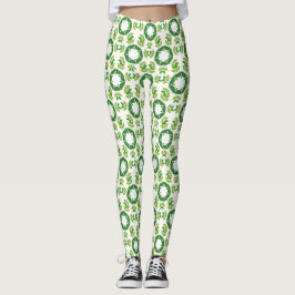 Bladmönster, Mönster av blad, Gröna blad Leggings